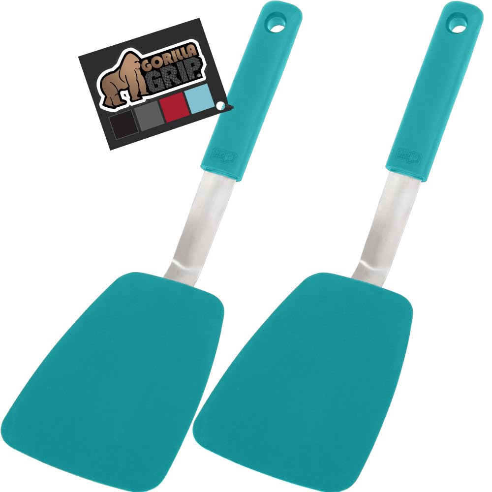 GORILLA GRIP Patented Nonstick Spatula for Frying Pan, 2PK, 11.6 inch, Gray