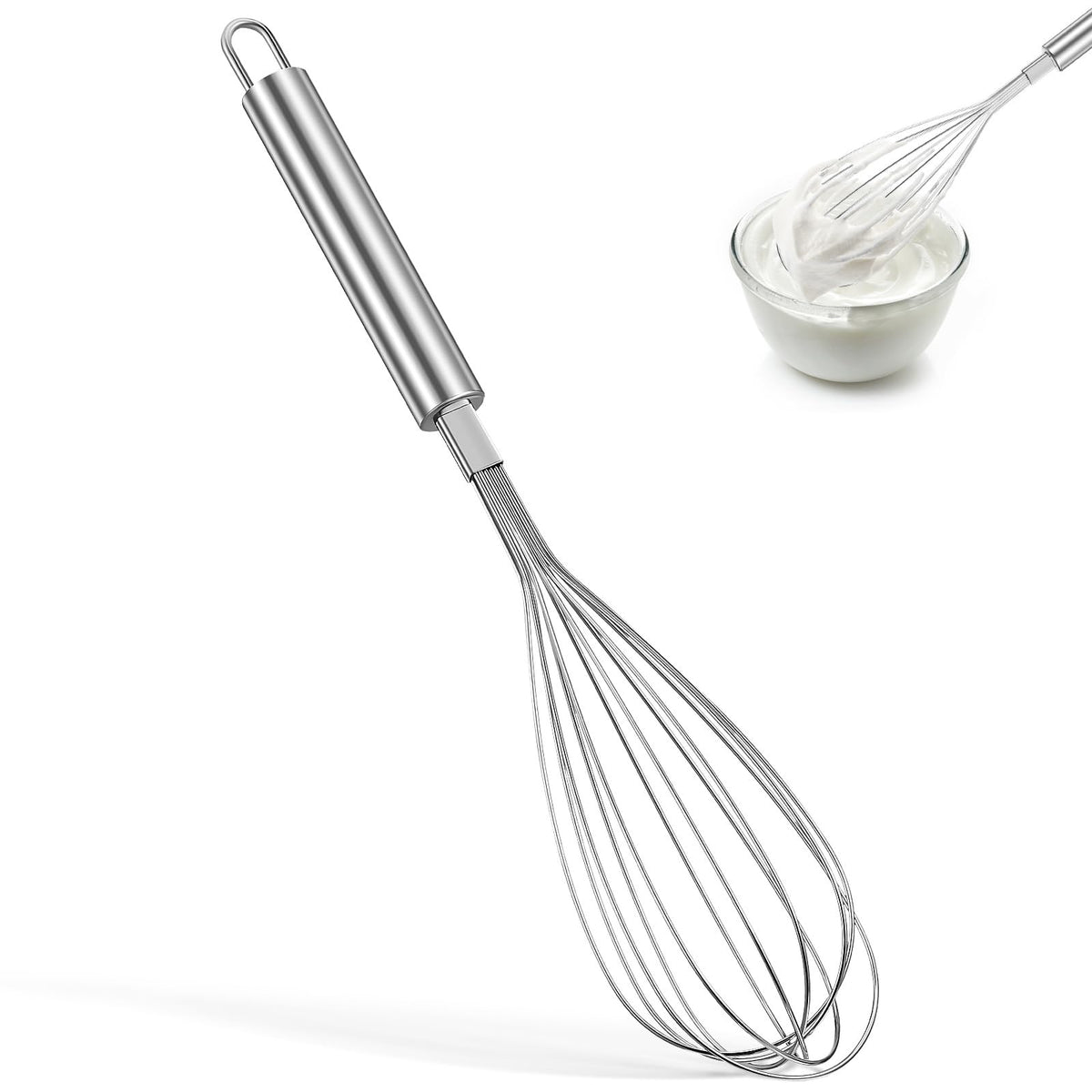 MAGICLULU Stainless Steel Whisk, 13 Inch Gold Wire Egg Beater, Thicken Wire Hand Mixer for Whisking Blending Baking Cooking, Kitchen Utensils Gadgets for Cream Batter Sauce