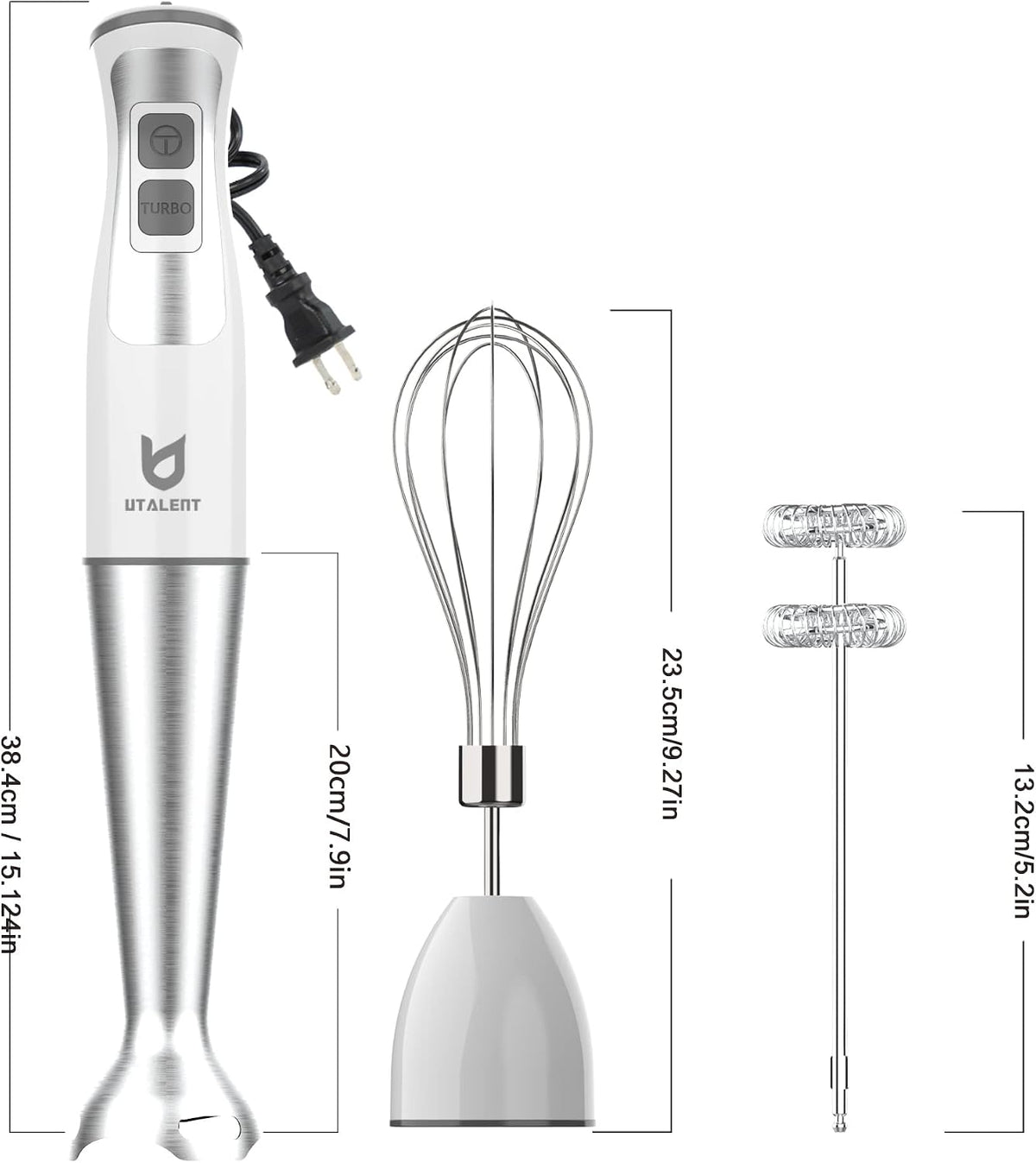 UTALENT 3-in-1 Immersion Hand Blender - Puree Baby Food, Sauces and Soups