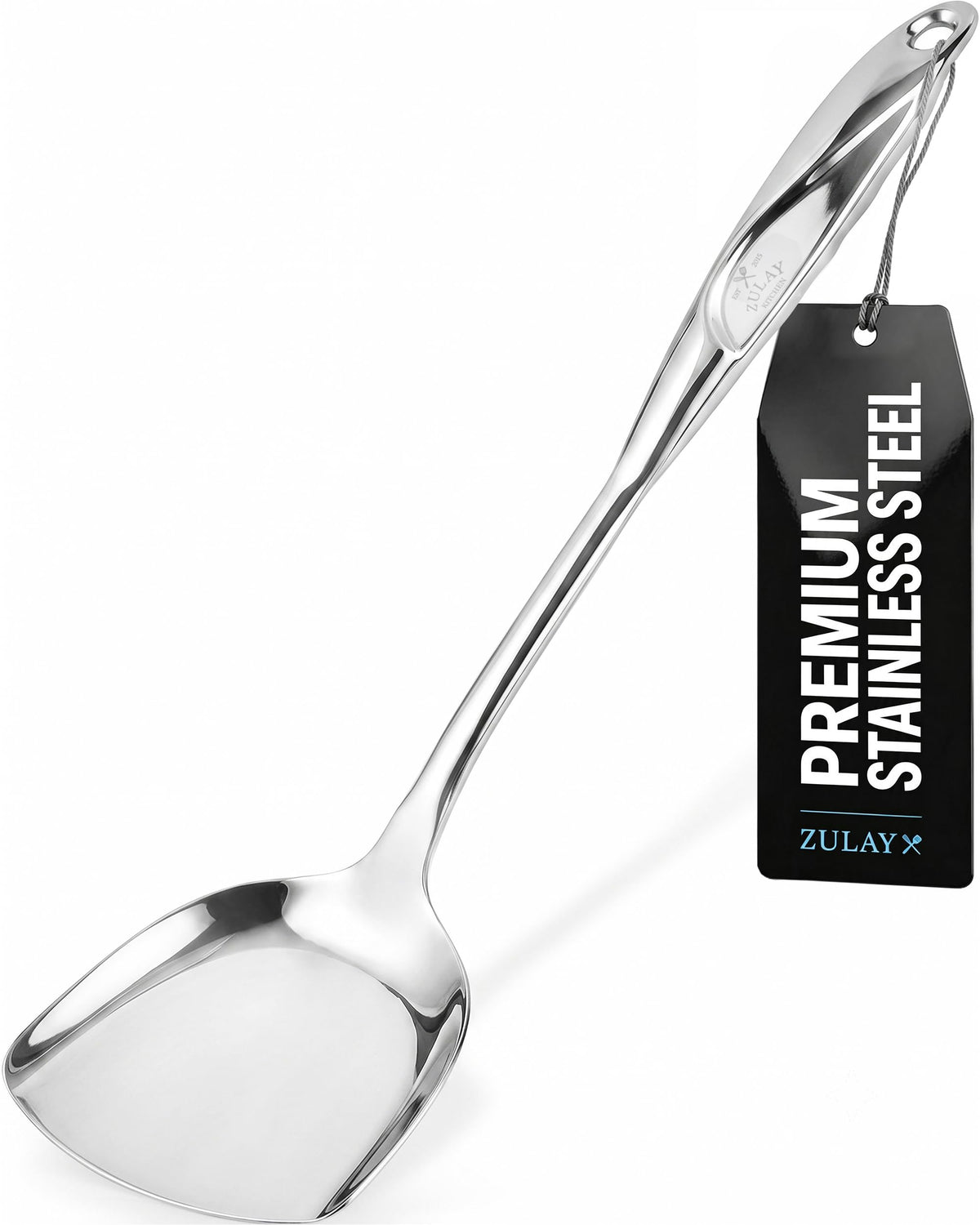 Zulay Kitchen Stainless Steel Soup Ladle - 13” Large Ladle for Soups, Stews & Sauces - Durable, Heat-Resistant, Rust-Proof & Dishwasher Safe Kitchen Utensil with Ergonomic Handle