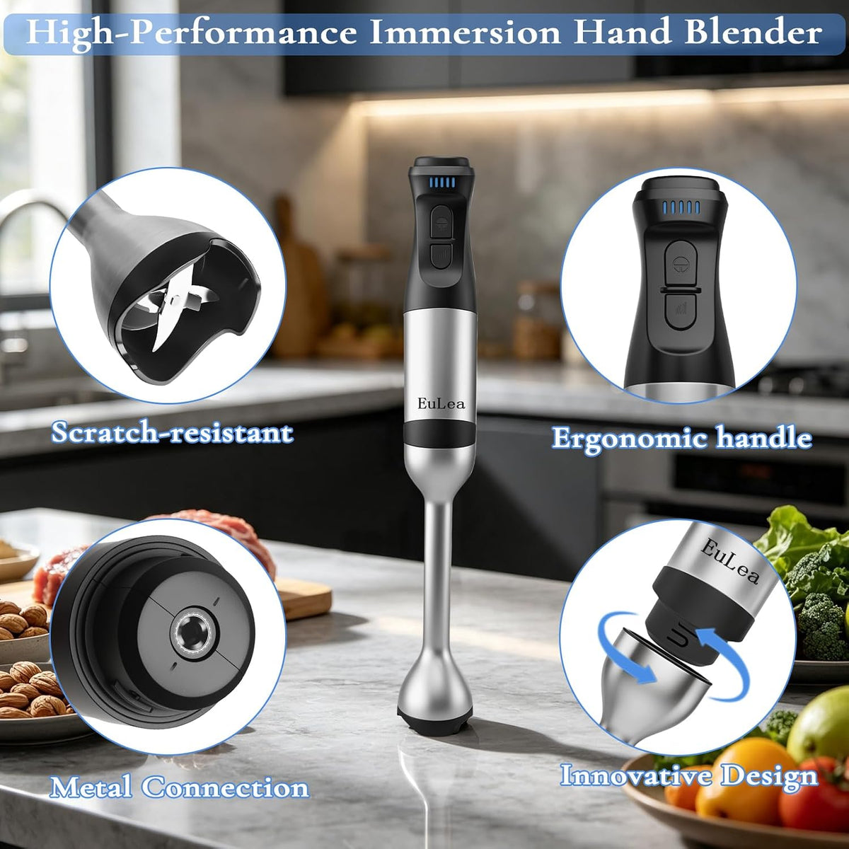8-in-1 Immersion Blender 1200W 5-Speed Kit