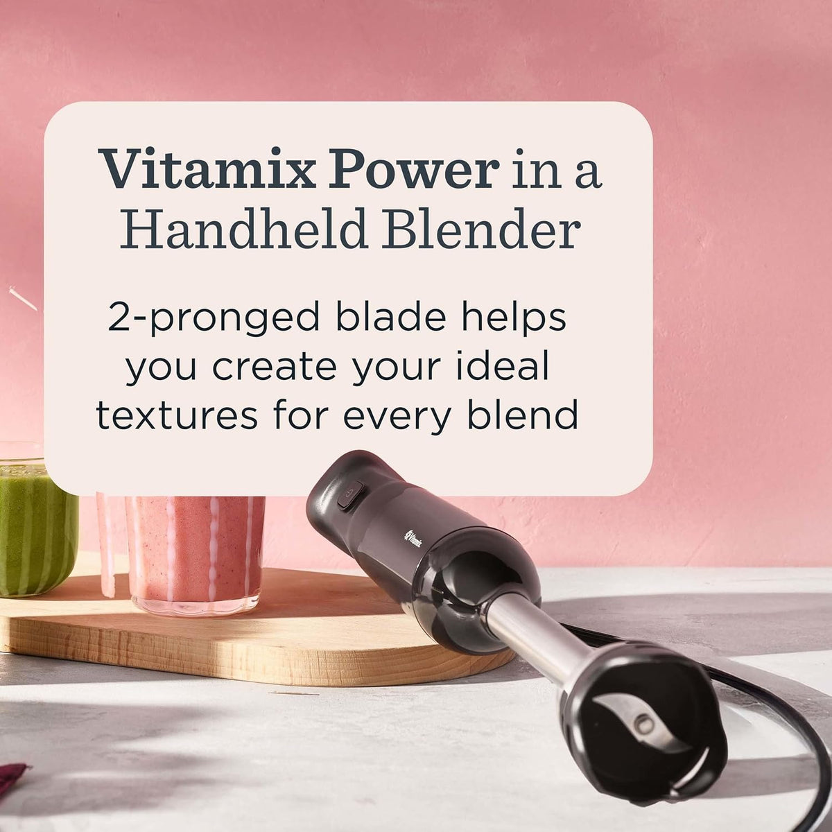 Vitamix 2-Speed Immersion Blender + Whisk Attachment, 350-Watt Motor, Black