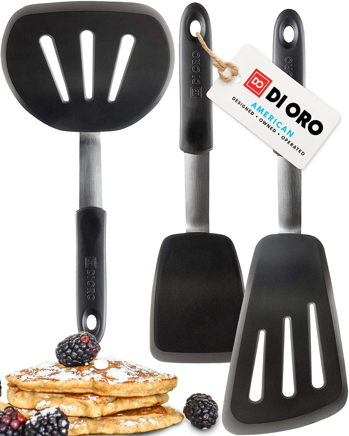 DI ORO Chef Series Silicone Spatula - 600F Heat Resistant