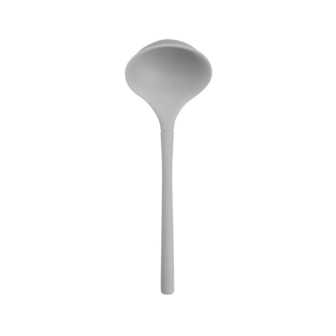 Tovolo Flex Core Silicone Ladle BPA Free Charcoal Gray Deep Silicone Soup Ladle, Heat Resistant All Silicone Ladle Construction, Large Dishwasher Sage Soup Ladle Kitchen Utensil for Cooking