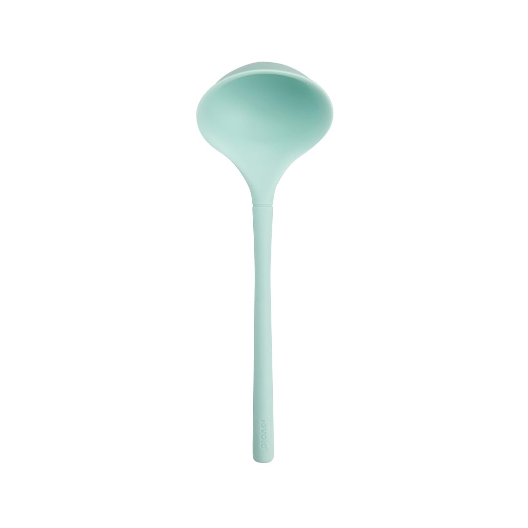 Tovolo Flex Core Silicone Ladle BPA Free Charcoal Gray Deep Silicone Soup Ladle, Heat Resistant All Silicone Ladle Construction, Large Dishwasher Sage Soup Ladle Kitchen Utensil for Cooking