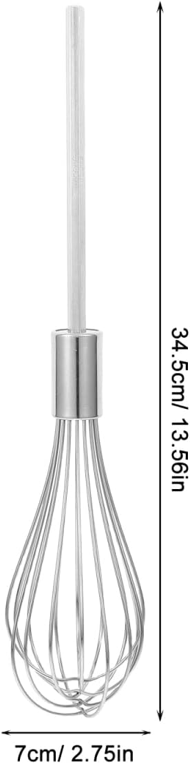 Heavy Duty Extra-long Stainless Steel Mixer Attachment Whisk for Electric Drill Conversion Hand Beater Tool for Baking Cooking and Efficient Mixing