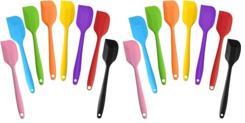 8 Pieces Silicone Spatulas,8.5 inch Non-stick Spatulas with Stainless Steel Core,Heat Resistant-500℉, One Piece Design,Food Grade Silicone, Dishwasher Safe, for Mixing,Cooking,Baking (8.5 inch)