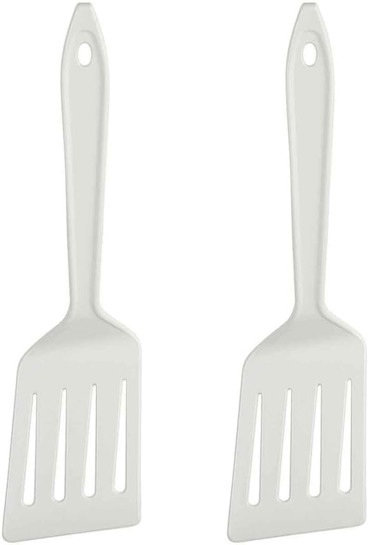 Hutzler 11-inch LOPOL Reinforced Nylon Slotted Spatula Turner, Set of 2 (White)
