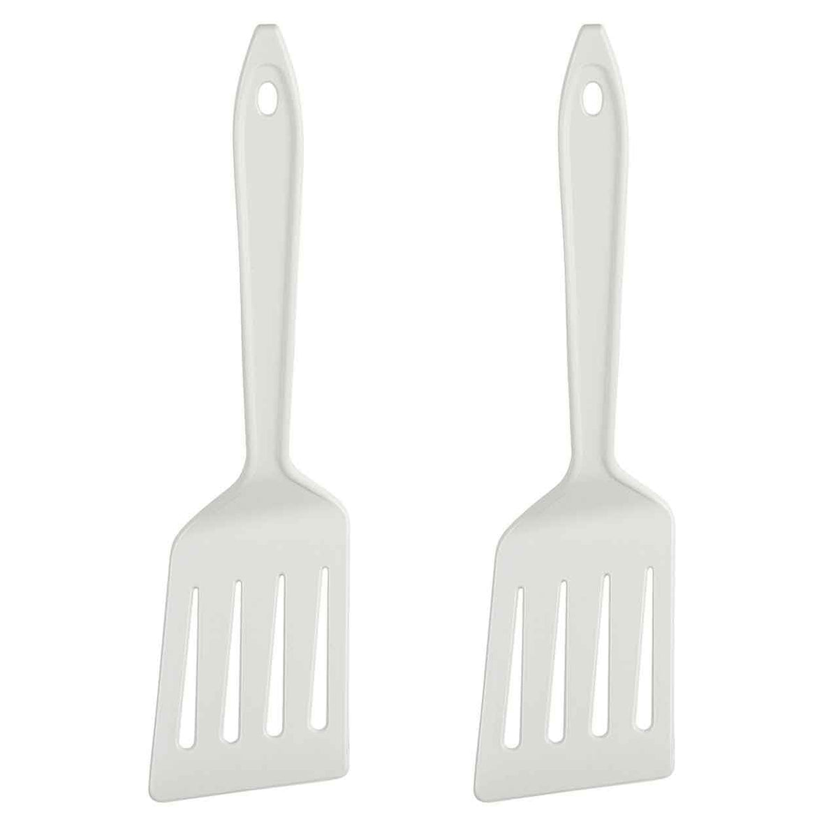 Hutzler 11-inch LOPOL Reinforced Nylon Slotted Spatula Turner, Set of 2 (White)
