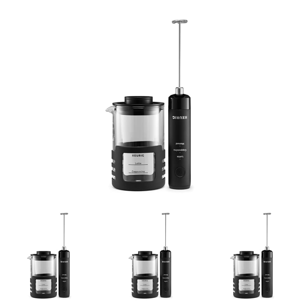 Keurig SimpleCafe Frother, Rechargeable Handheld Milk Frother for Lattes, Cappuccinos & Iced Coffee, USB Cord Included, Microwave-Safe Frothing Cup, Hot & Cold Foam Maker