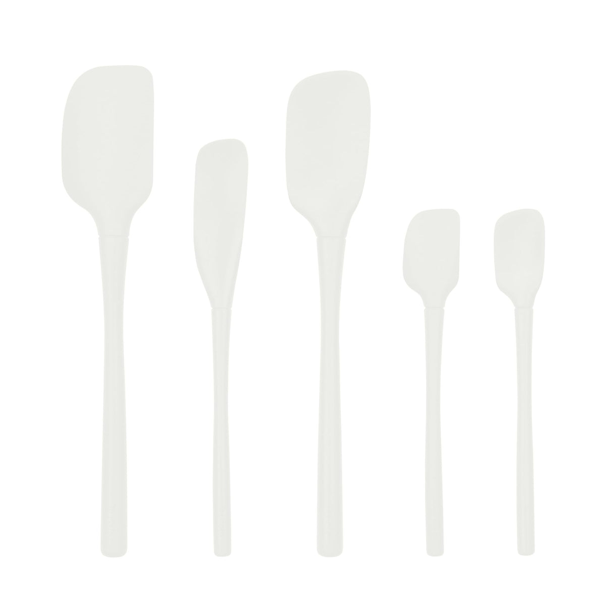 Tovolo Flex Core 5 Piece Silicone Spatula Set Heat Resistant All Silicone Utensils Include Non Stick Spatula Spoonula Jar Scraper, Dishwasher Safe BPA Free Spatulas for Baking Mixing, Cayenne Red