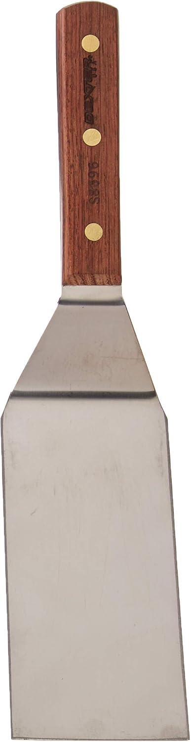 Dexter Russell Traditional 6" x 3" Hamburger Turner | Stiff Offset Stainless Steel Blade | Ergonomic Rosewood Handle with Brass Rivets | Professional Grade, 16160