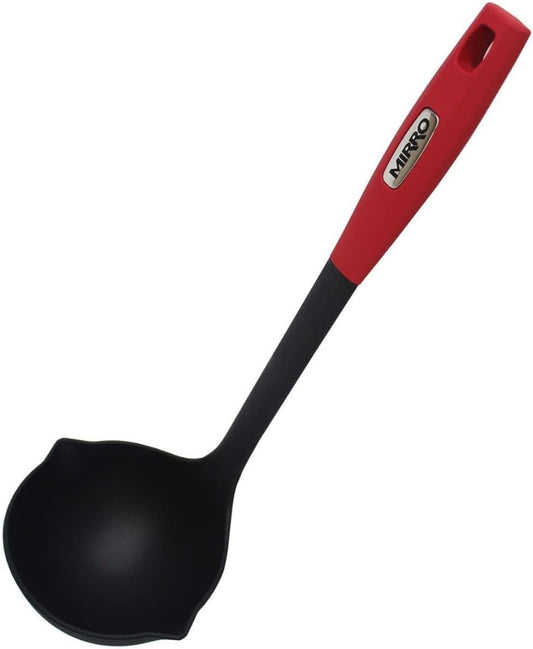 MIRRO 8 Oz XL Canning Ladle for Cooking, Black with Red Handle