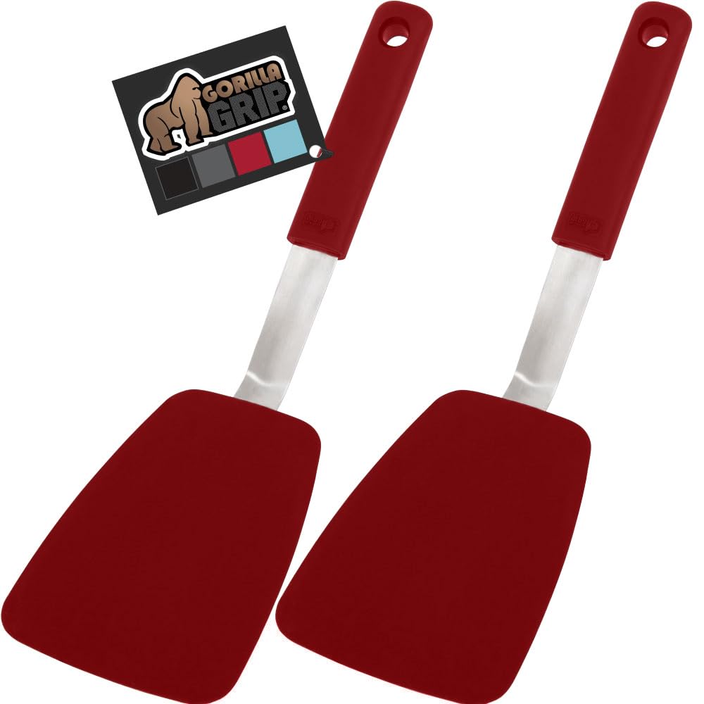 GORILLA GRIP Patented Nonstick Spatula for Frying Pan, 2PK, 11.6 inch, Gray