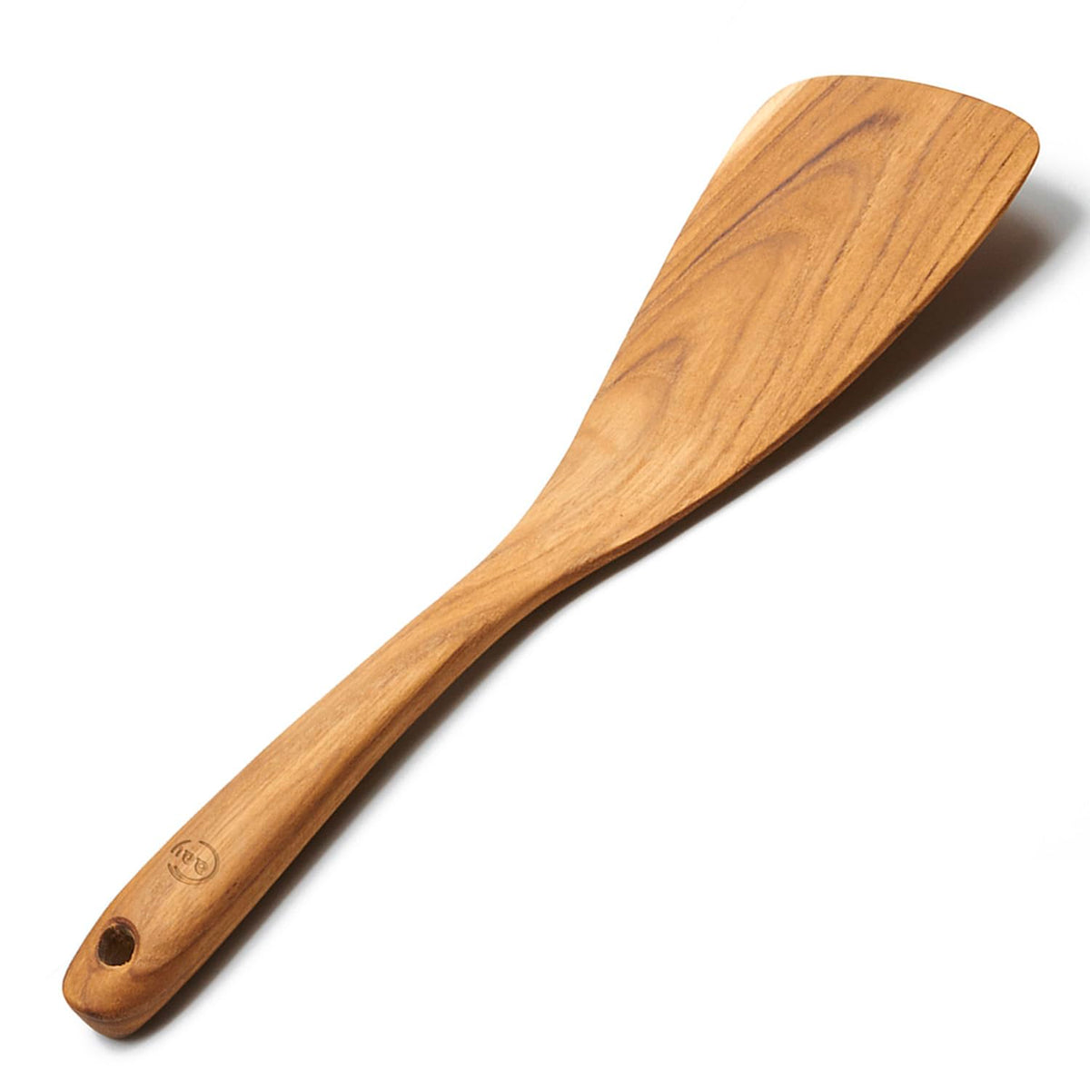 FAAY Teak Wooden Turner, Saute Paddle, Spatula, Compact - XL Size, Healthy and High Moist Resistance for Non Stick Cookware (12 Inch Flat Edge Spatula)