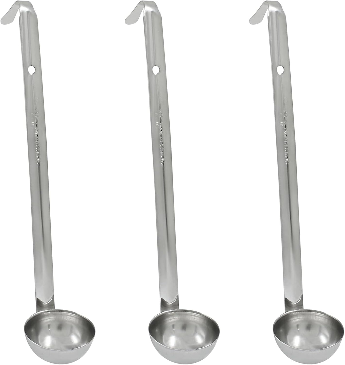 Piutouyar 3 Pcs 3 oz Soup Ladle Set with Long Hooked Handle