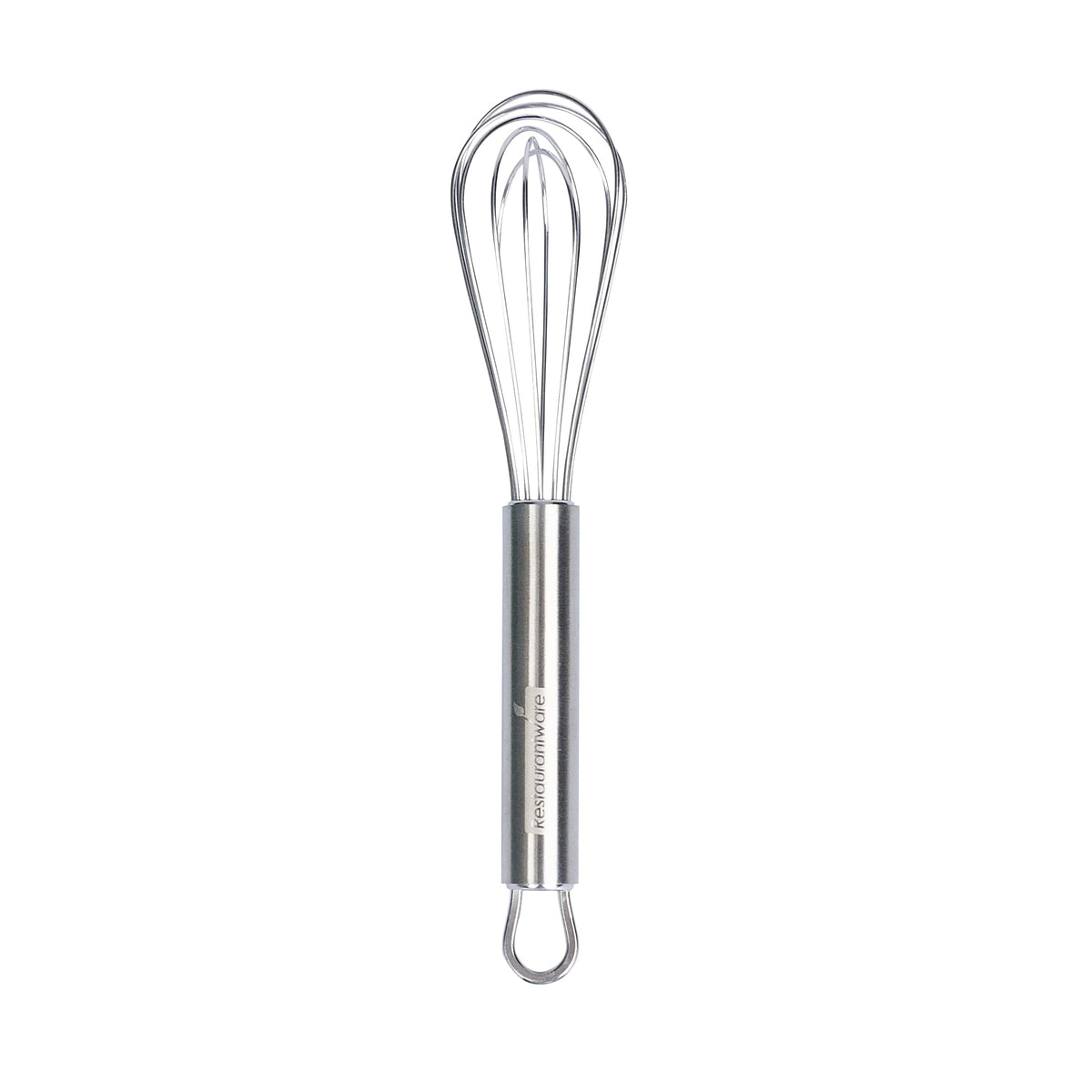 Restaurantware 10.5 in Stainless Steel Ball Whisk - German Standard Egg Beater with Ergonomic Handle, Dishwasher Safe - Manual Mixer Cooking Whisk for Baking, Stirring, Sauces, Beating