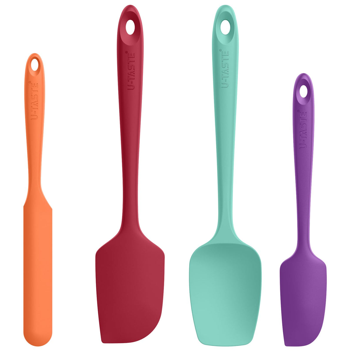 U-Taste Silicone Spatula Set with 600 Degrees Fahrenheit Heat Resistant (Black)