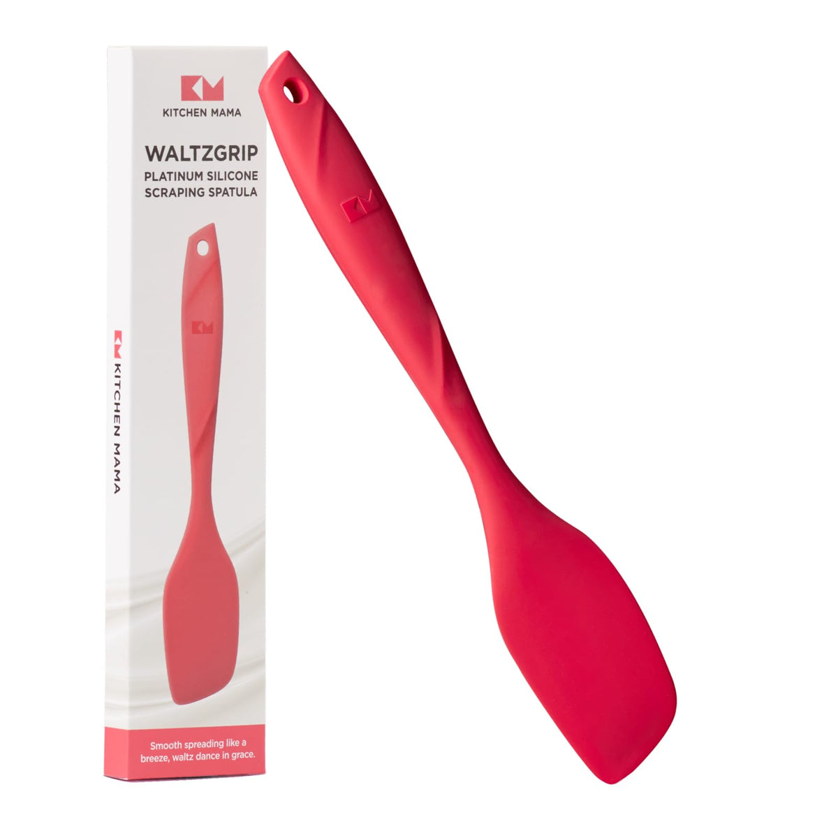 Kitchen Mama WaltzGrip Platinum Silicone Scraping Spatula, Metal Gray