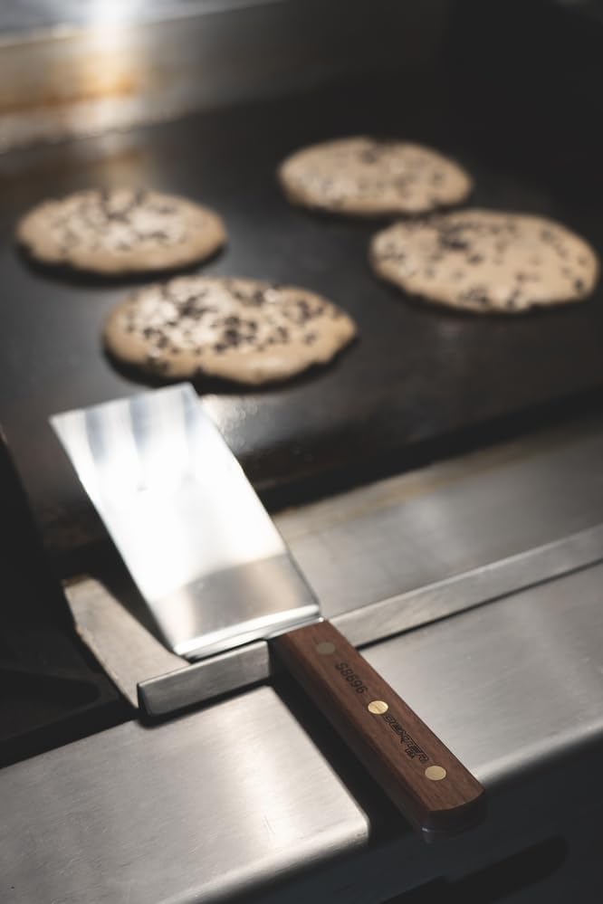 Dexter Russell Traditional 6" x 3" Hamburger Turner | Stiff Offset Stainless Steel Blade | Ergonomic Rosewood Handle with Brass Rivets | Professional Grade, 16160
