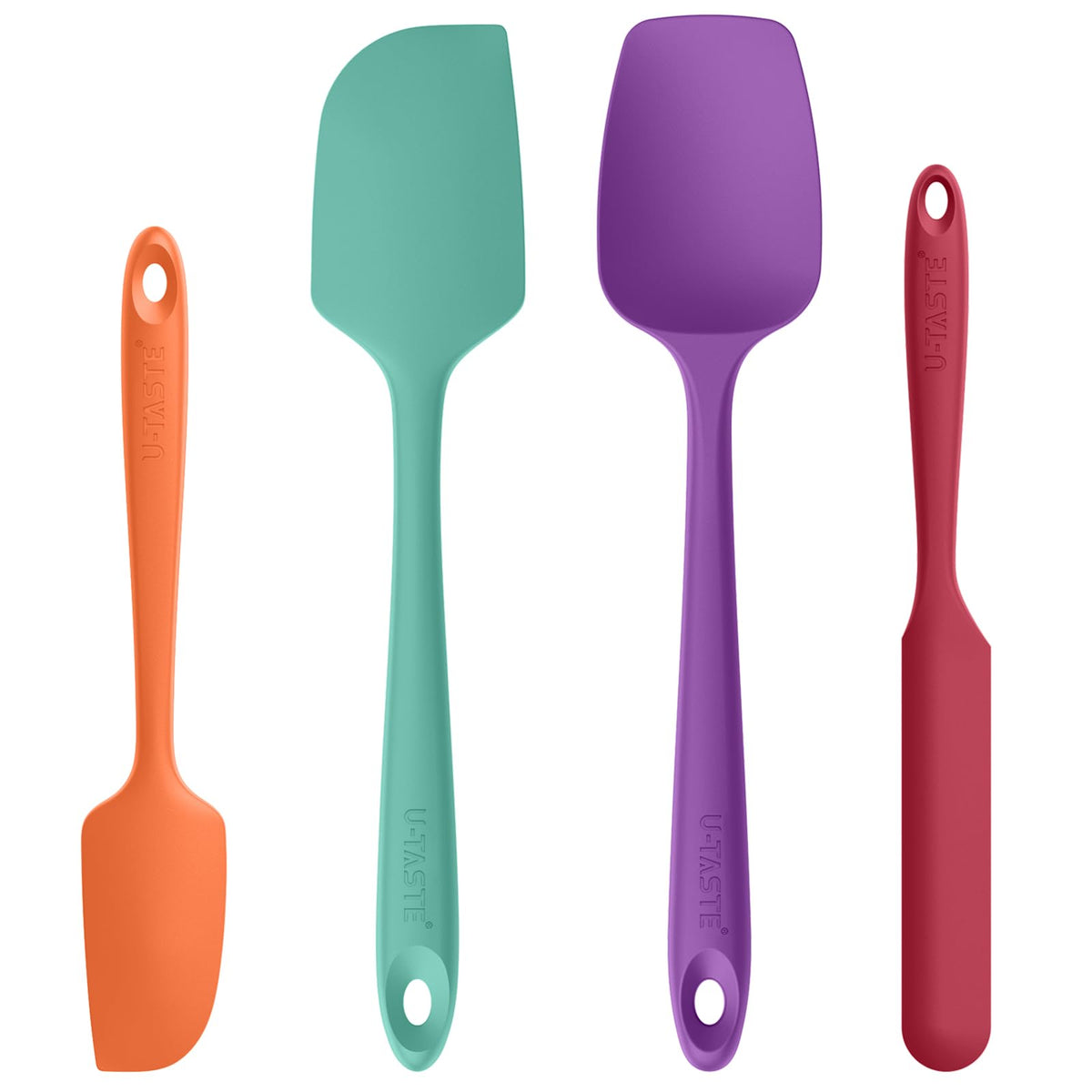 U-Taste Silicone Spatula Set with 600 Degrees Fahrenheit Heat Resistant (Black)
