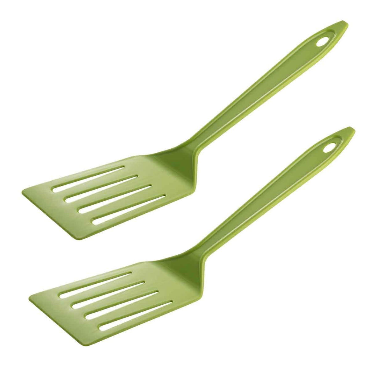 Hutzler 11-inch LOPOL Reinforced Nylon Slotted Spatula Turner, Set of 2 (White)