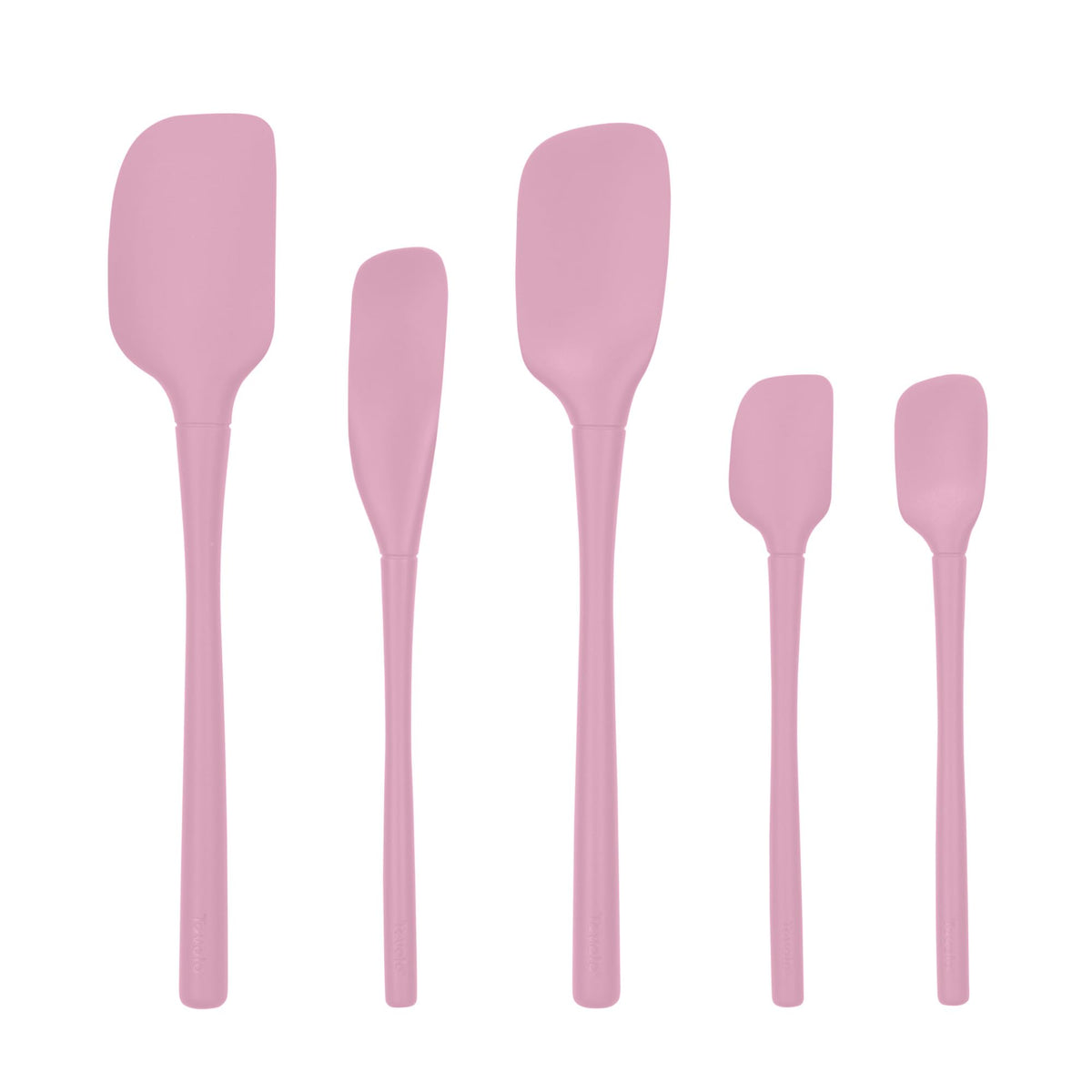 Tovolo Flex Core 5 Piece Silicone Spatula Set Heat Resistant All Silicone Utensils Include Non Stick Spatula Spoonula Jar Scraper, Dishwasher Safe BPA Free Spatulas for Baking Mixing, Cayenne Red