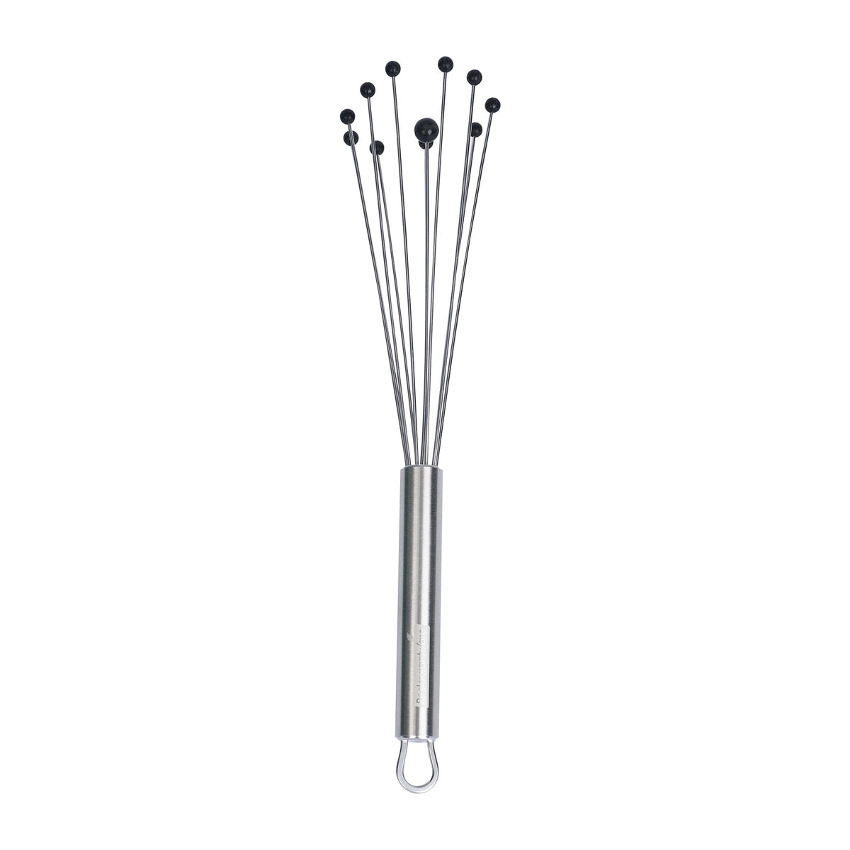 Restaurantware 10.5 in Stainless Steel Ball Whisk - German Standard Egg Beater with Ergonomic Handle, Dishwasher Safe - Manual Mixer Cooking Whisk for Baking, Stirring, Sauces, Beating