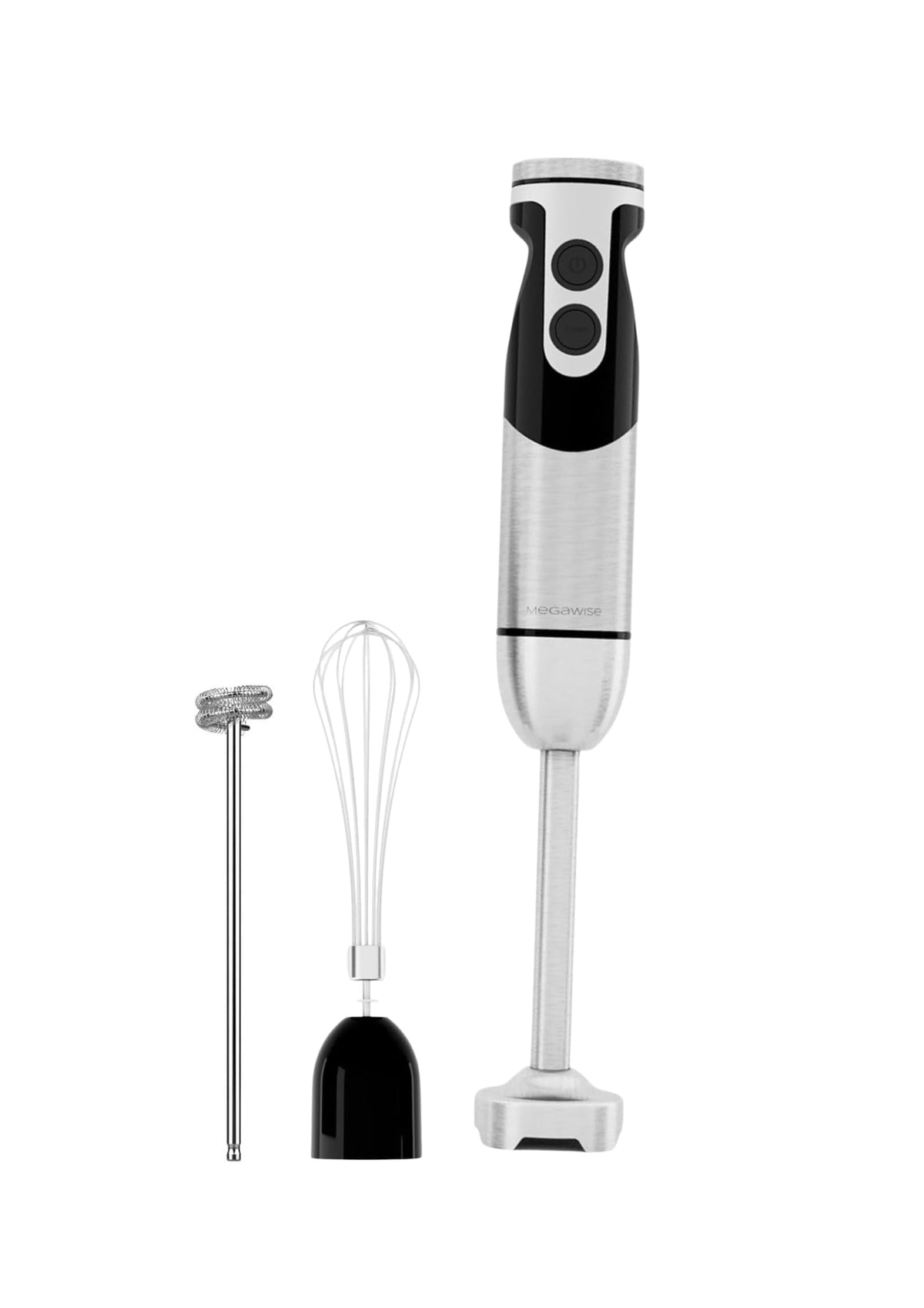 MEGAWISE Immersion Hand Blender 3-in-1, 12-Speed Stick Blender with Turbo, Egg Whisk & Milk Frother for Soups, Sauces, Smoothies and Baby Food, Red