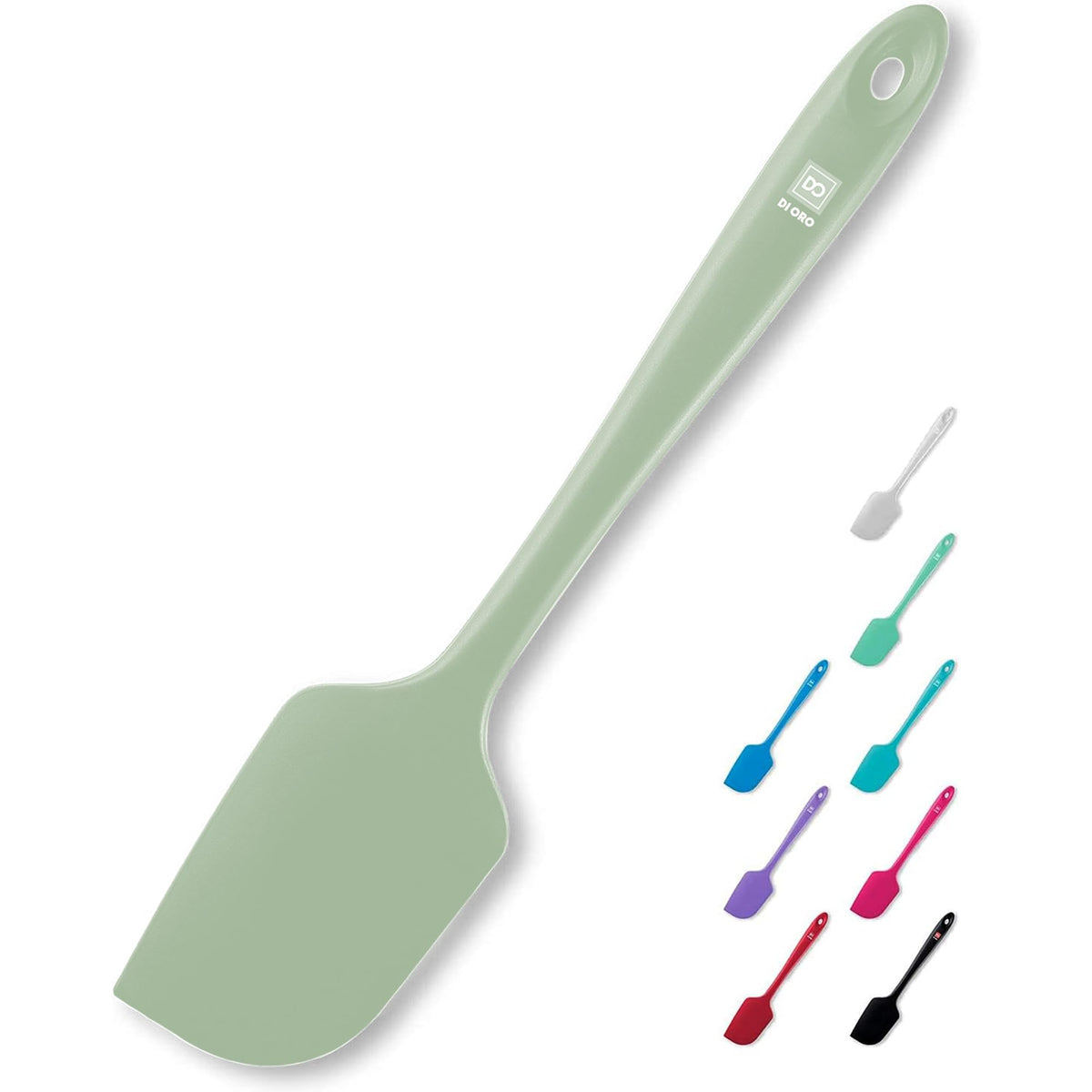 DI ORO Large Silicone Spatula - 600F Heat Resistant, Black
