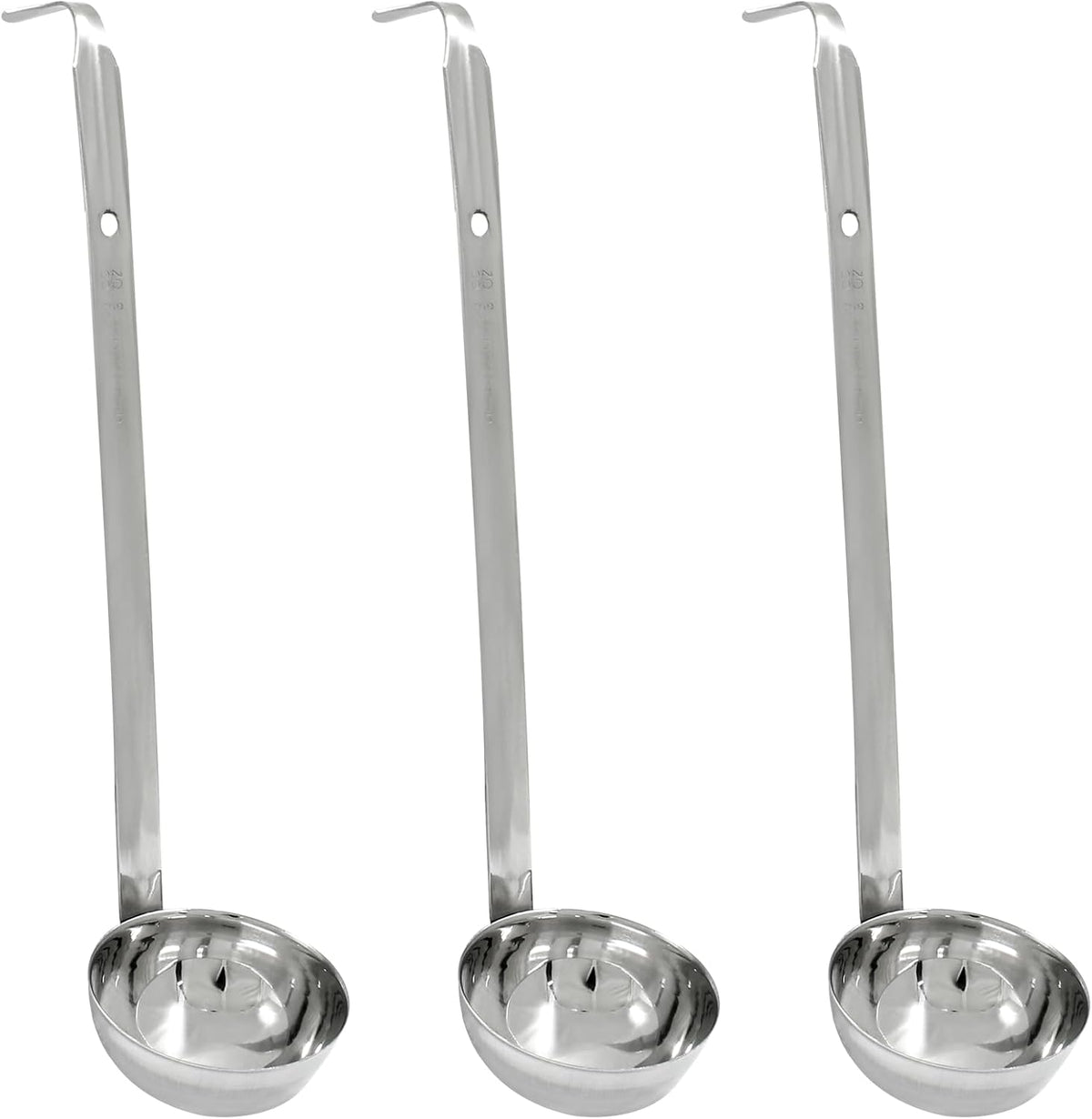Piutouyar 3 Pcs 3 oz Soup Ladle Set with Long Hooked Handle