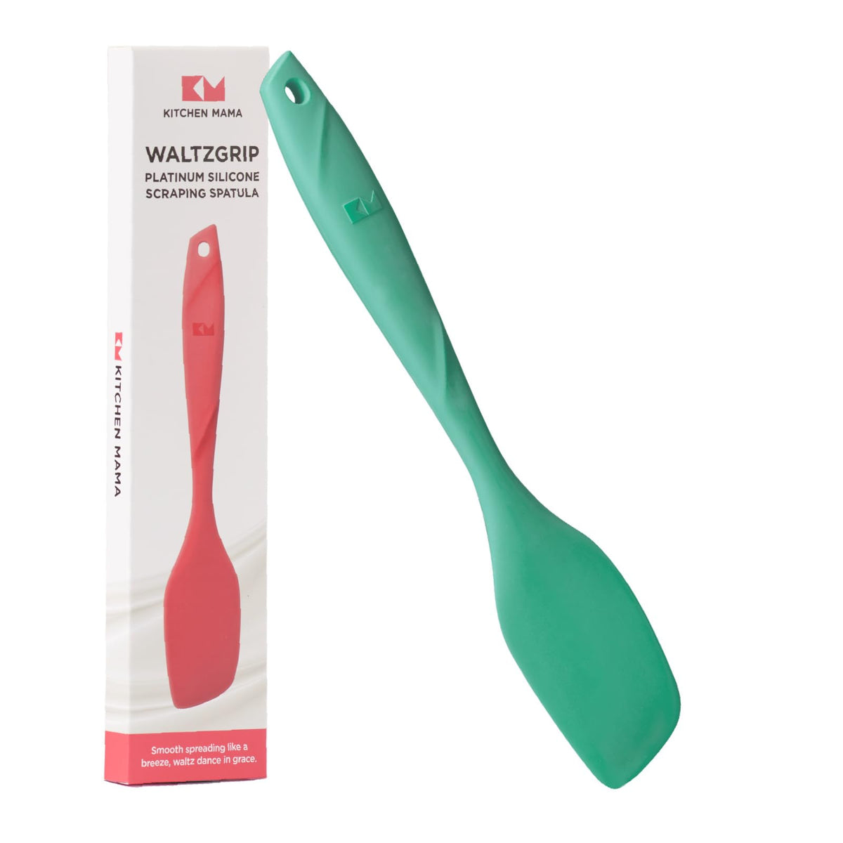 Kitchen Mama WaltzGrip Platinum Silicone Scraping Spatula, Metal Gray
