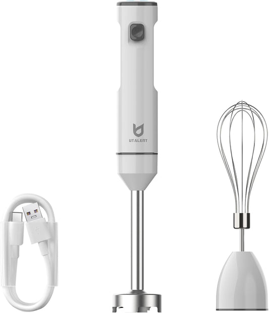 UTALENT Cordless Hand Blender with whisk for Smoothies, Milkshakes & Soups