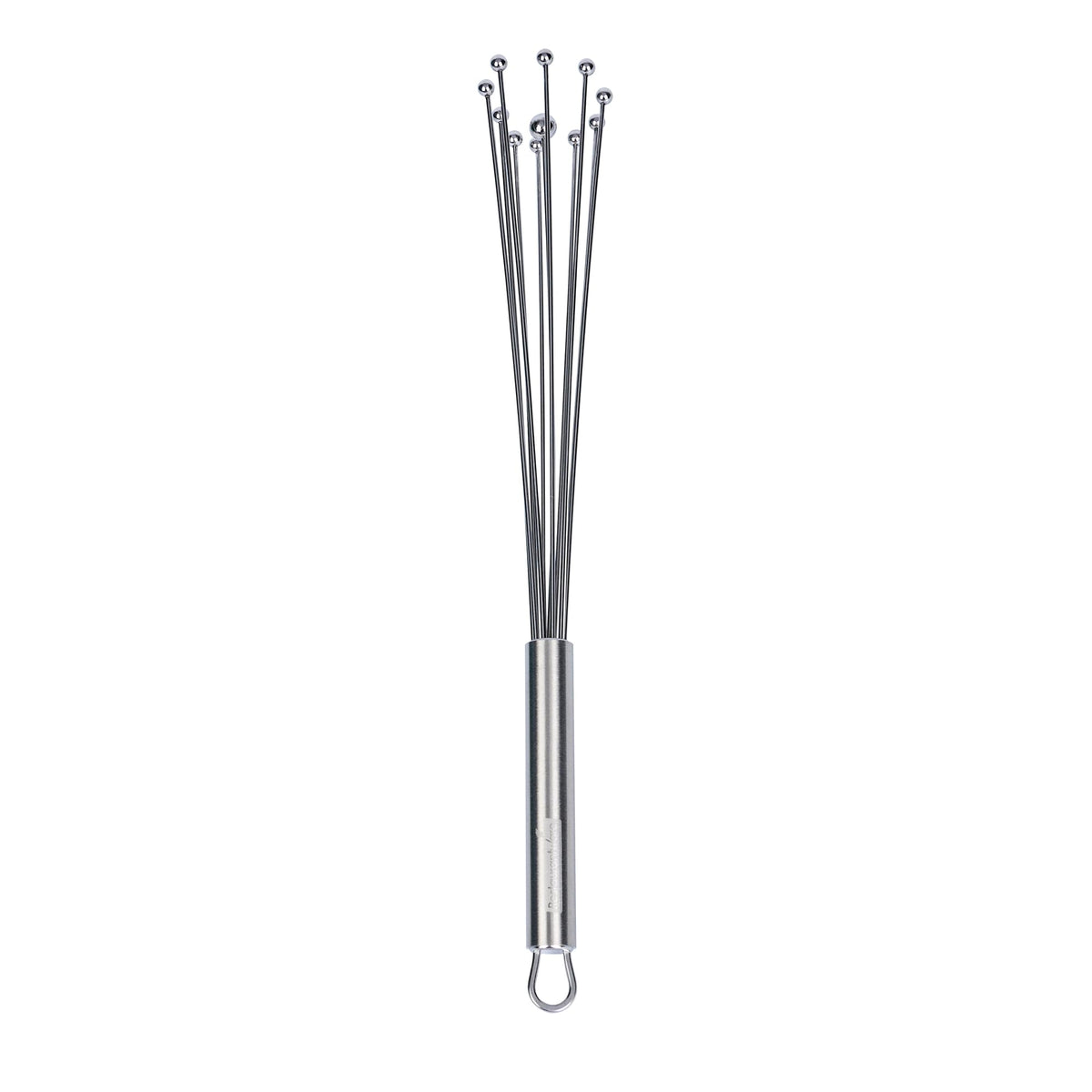 Restaurantware 10.5 in Stainless Steel Ball Whisk - German Standard Egg Beater with Ergonomic Handle, Dishwasher Safe - Manual Mixer Cooking Whisk for Baking, Stirring, Sauces, Beating