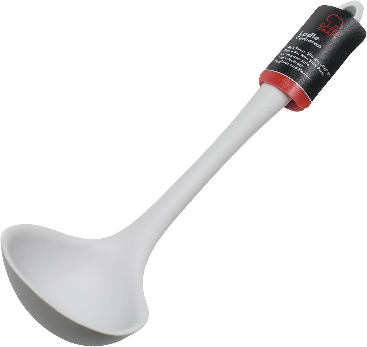 Chef Craft Premium Silicone Cooking Ladle, 11.25 inch, Gray