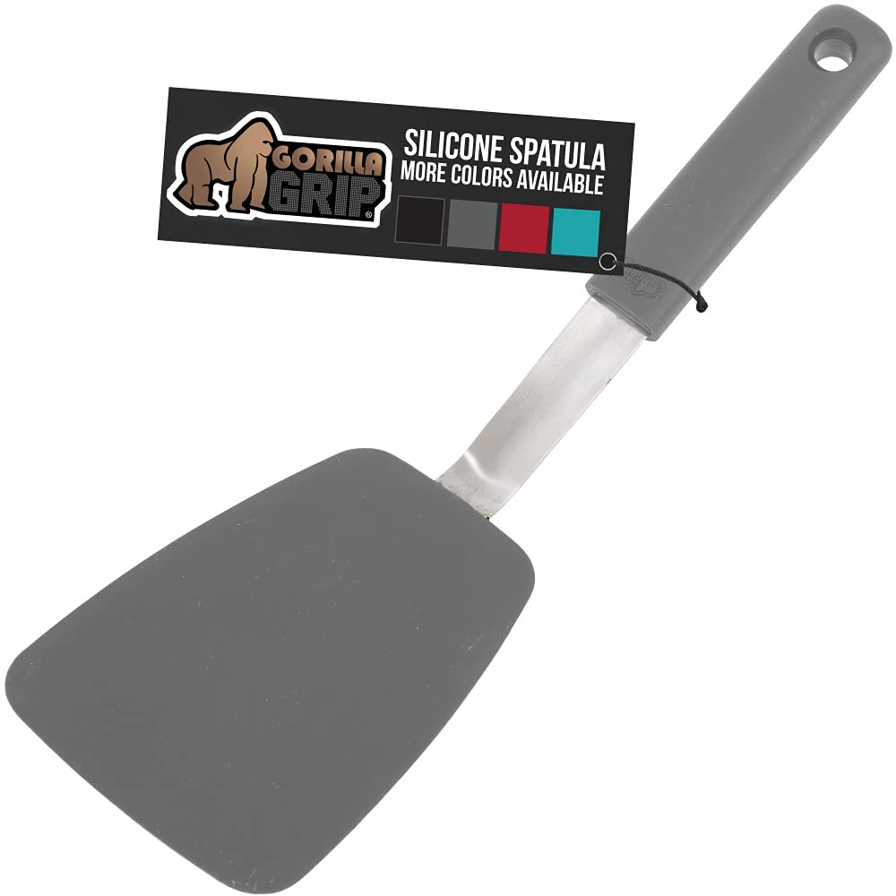 GORILLA GRIP Patented Nonstick Spatula for Frying Pan, 2PK, 11.6 inch, Gray