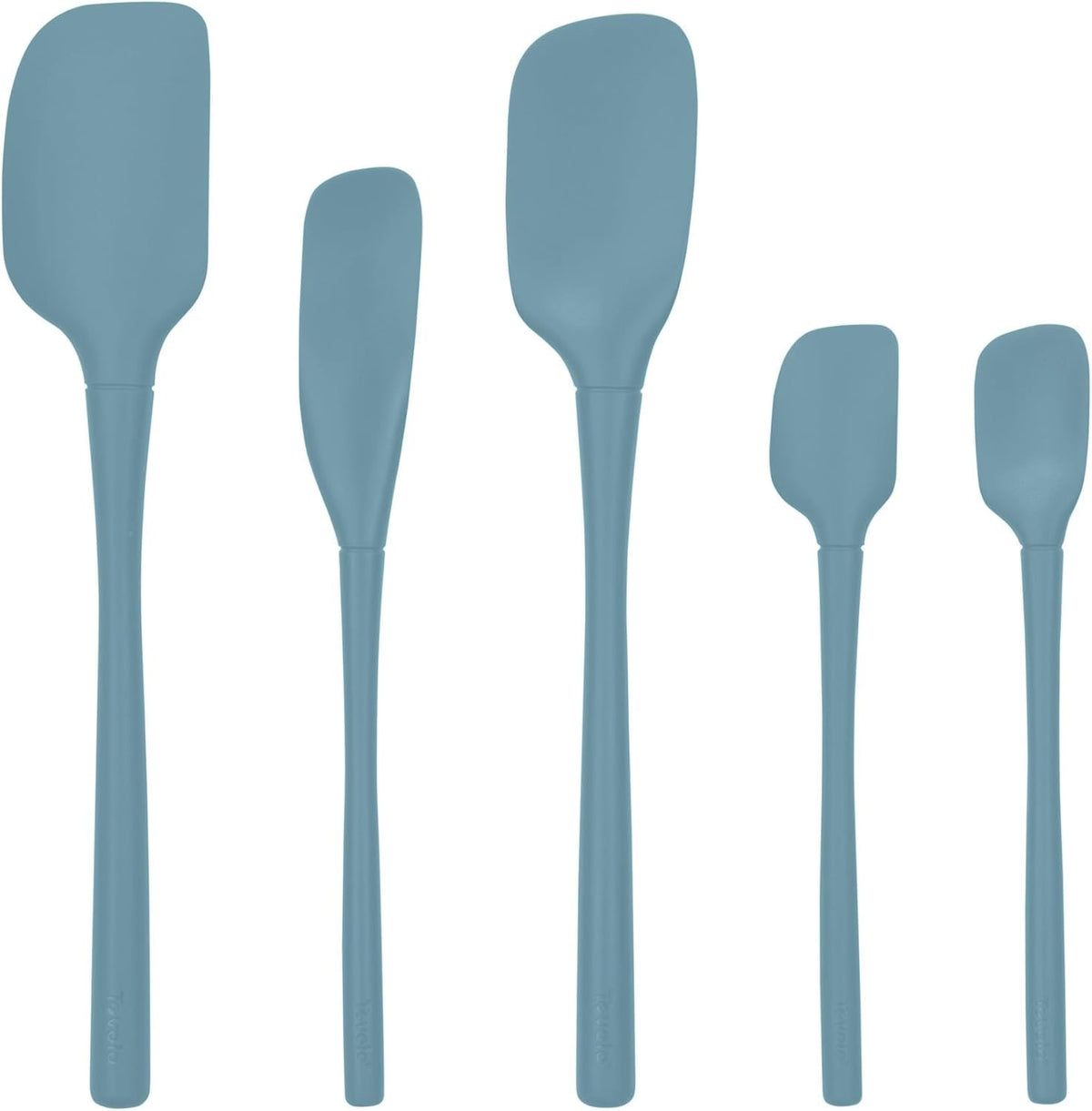 Tovolo Flex Core 5 Piece Silicone Spatula Set Heat Resistant All Silicone Utensils Include Non Stick Spatula Spoonula Jar Scraper, Dishwasher Safe BPA Free Spatulas for Baking Mixing, Cayenne Red