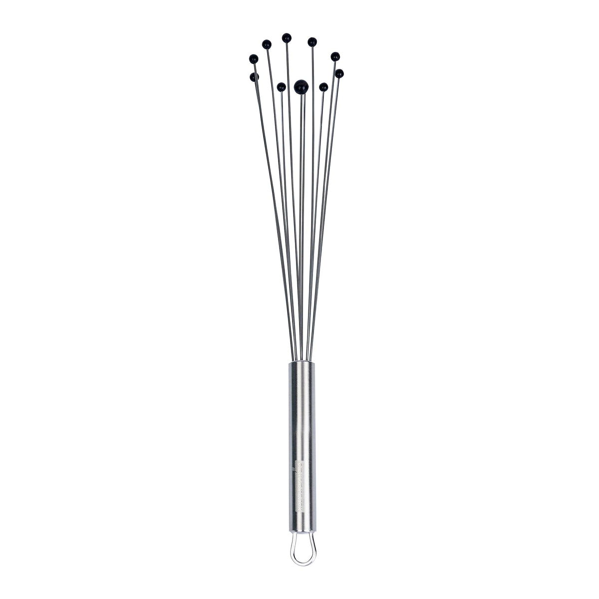 Restaurantware 10.5 in Stainless Steel Ball Whisk - German Standard Egg Beater with Ergonomic Handle, Dishwasher Safe - Manual Mixer Cooking Whisk for Baking, Stirring, Sauces, Beating