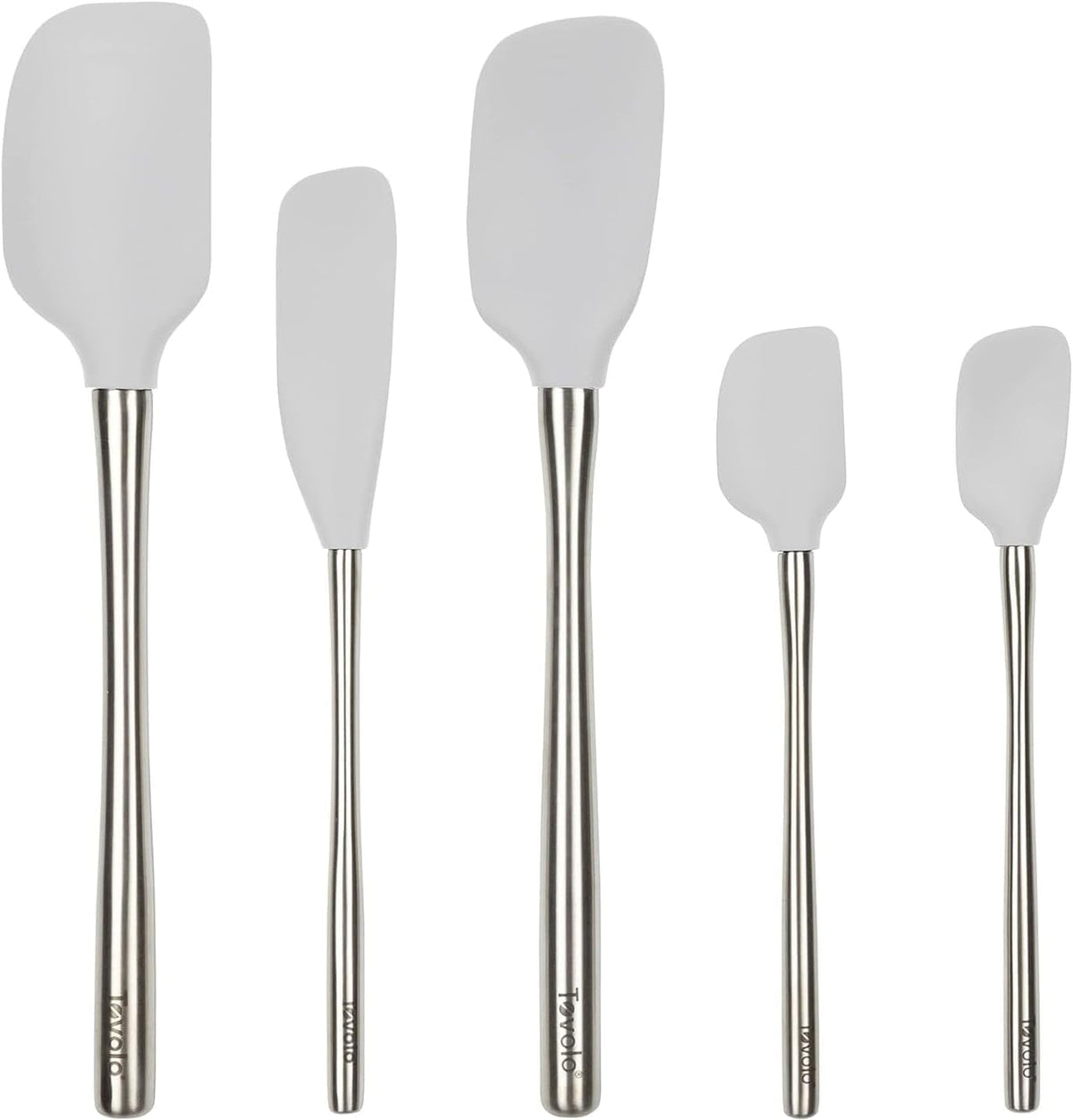Tovolo Flex Core 5 Piece Silicone Spatula Set Heat Resistant All Silicone Utensils Include Non Stick Spatula Spoonula Jar Scraper, Dishwasher Safe BPA Free Spatulas for Baking Mixing, Cayenne Red