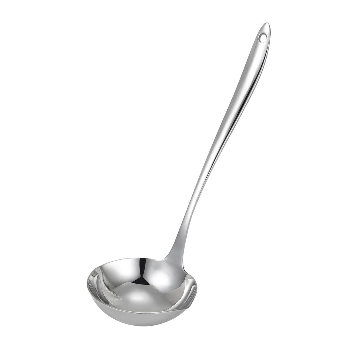 4.Oz 18/10 Stainless Steel Kitchen Ladle Cooking Utensils with 11.8-Inch Handle,Heavy Duty Serving Large Soup Spoon,Dishwasher Safe(Gold)