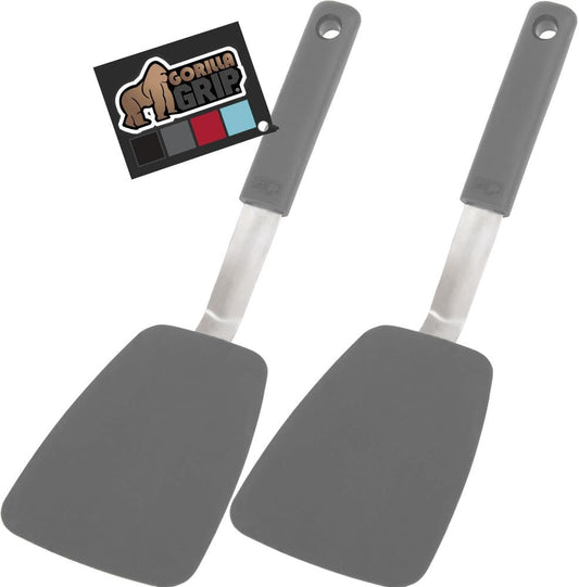 GORILLA GRIP Patented Nonstick Spatula for Frying Pan, 2PK, 11.6 inch, Gray