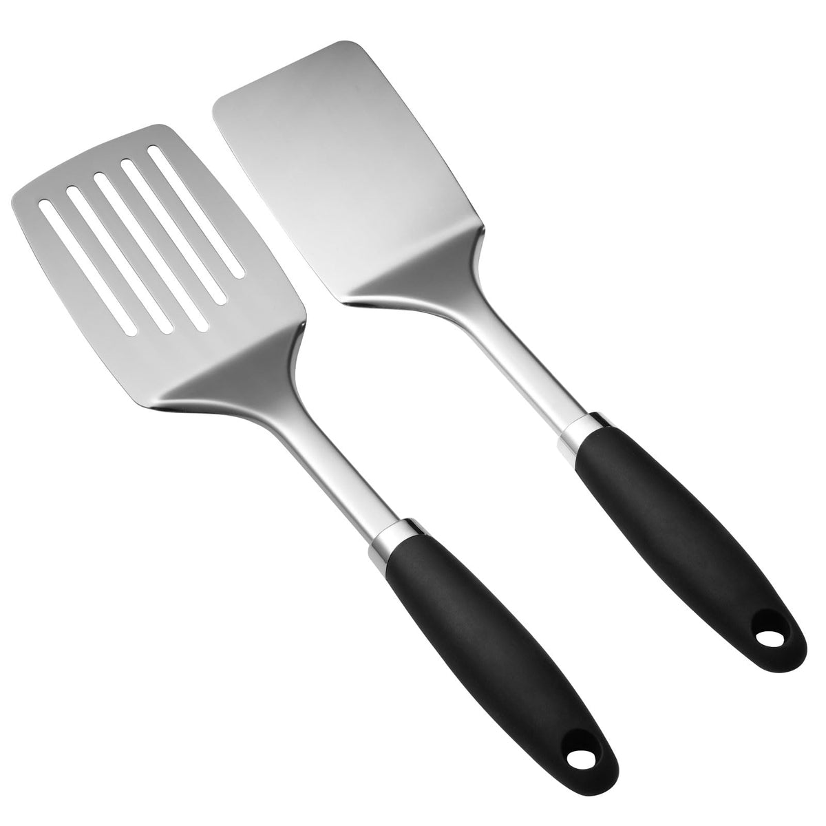 Stainless Steel Slotted Turner Spatula, Thin Edge Turner, Silver