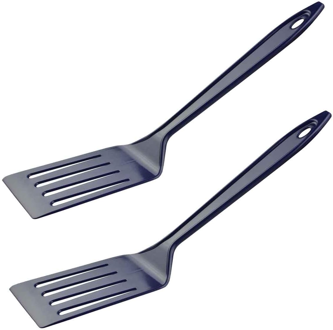 Hutzler 11-inch LOPOL Reinforced Nylon Slotted Spatula Turner, Set of 2 (White)