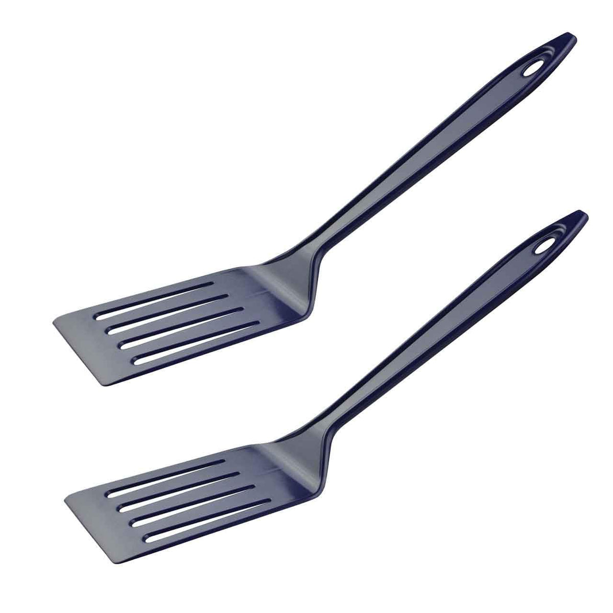 Hutzler 11-inch LOPOL Reinforced Nylon Slotted Spatula Turner, Set of 2 (White)