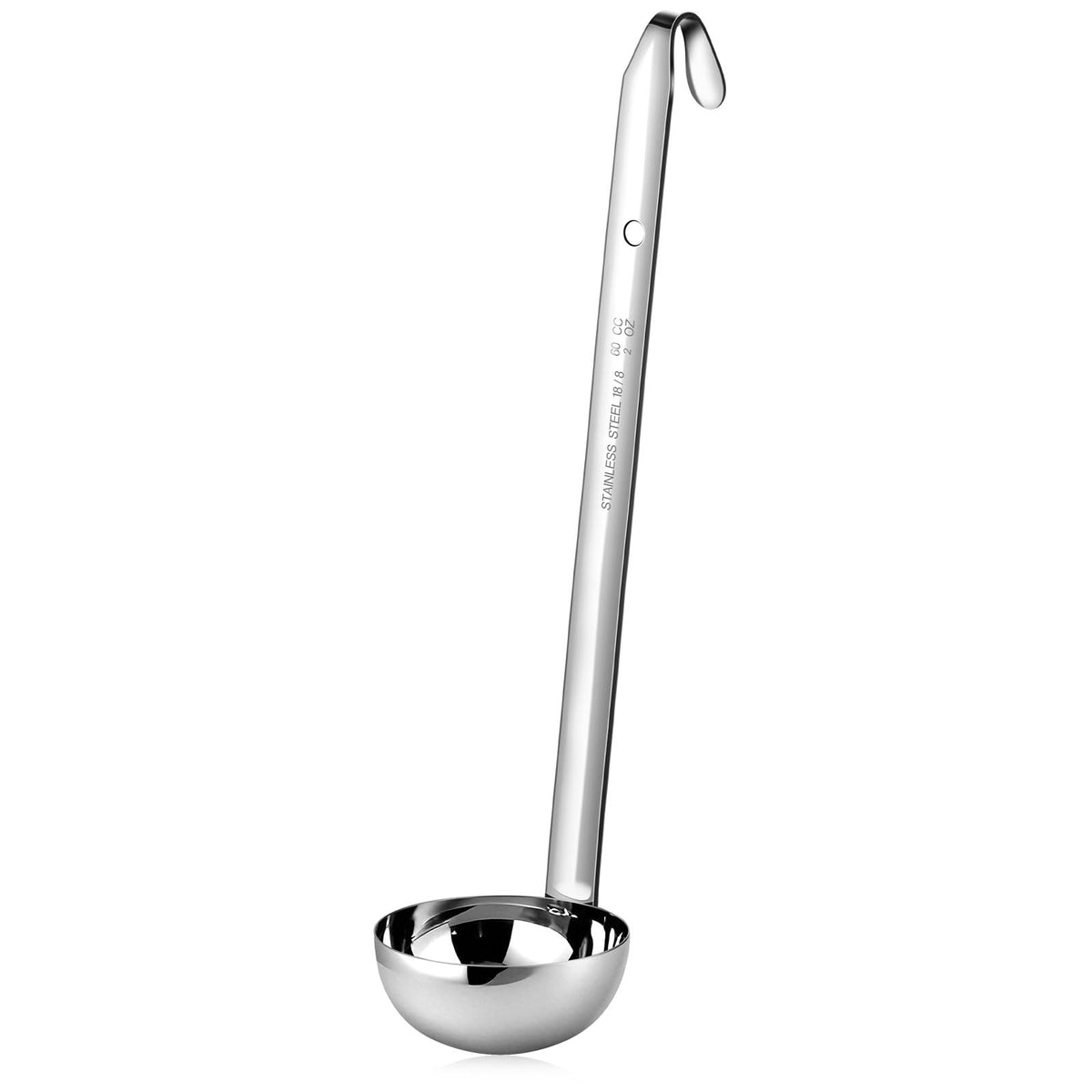 meekoo 3 Pieces Stainless Steel Ladles with Pouring Rim Long Handle,4 Oz