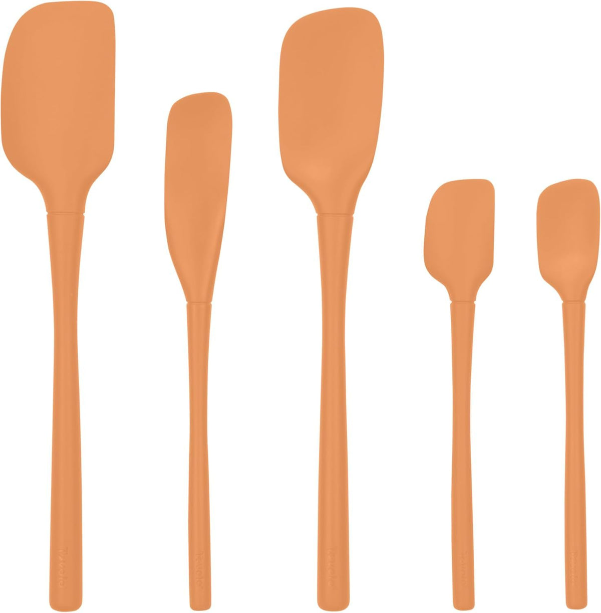 Tovolo Flex Core 5 Piece Silicone Spatula Set Heat Resistant All Silicone Utensils Include Non Stick Spatula Spoonula Jar Scraper, Dishwasher Safe BPA Free Spatulas for Baking Mixing, Cayenne Red