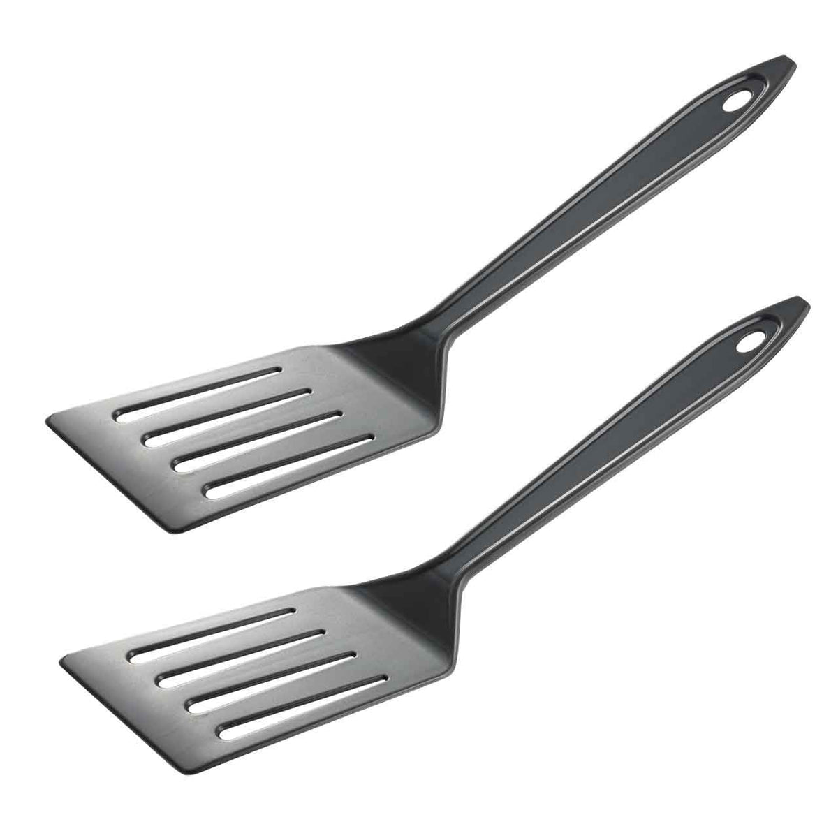 Hutzler 11-inch LOPOL Reinforced Nylon Slotted Spatula Turner, Set of 2 (White)