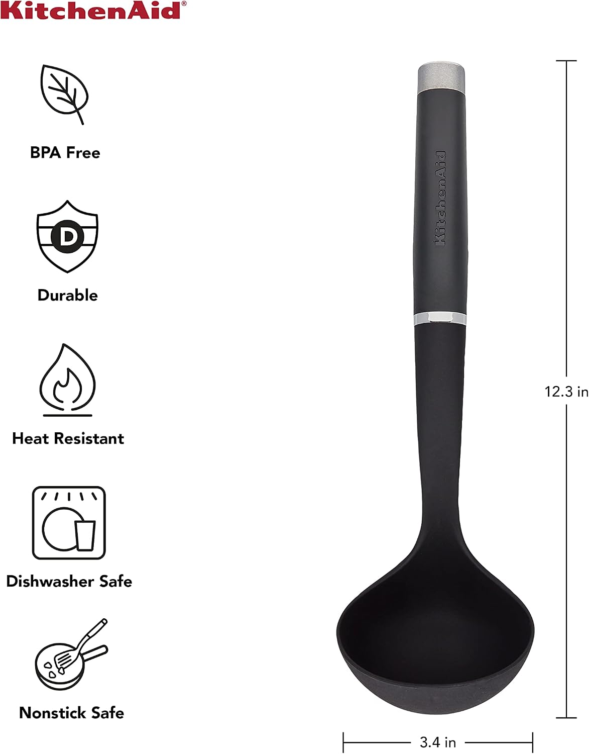 KitchenAid KO006OHOBA Gourmet Nylon Ladle,Black