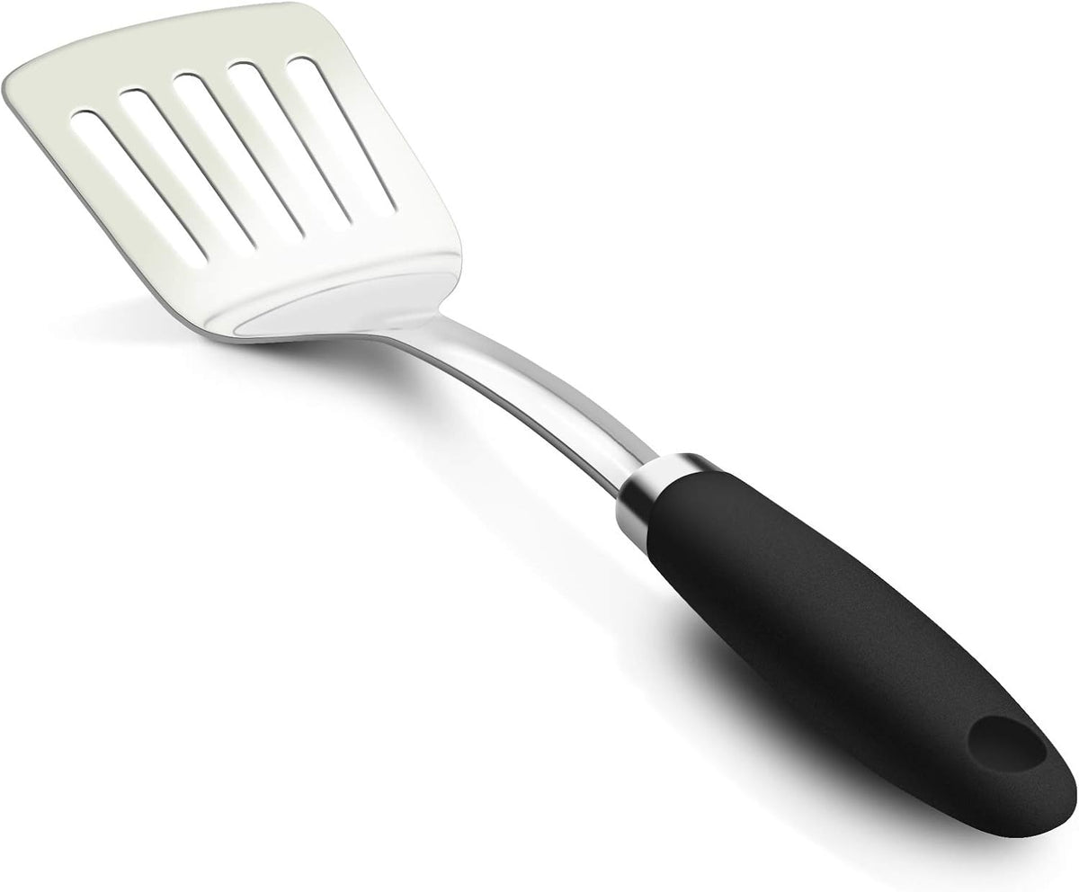 Stainless Steel Slotted Turner Spatula, Thin Edge Turner, Silver
