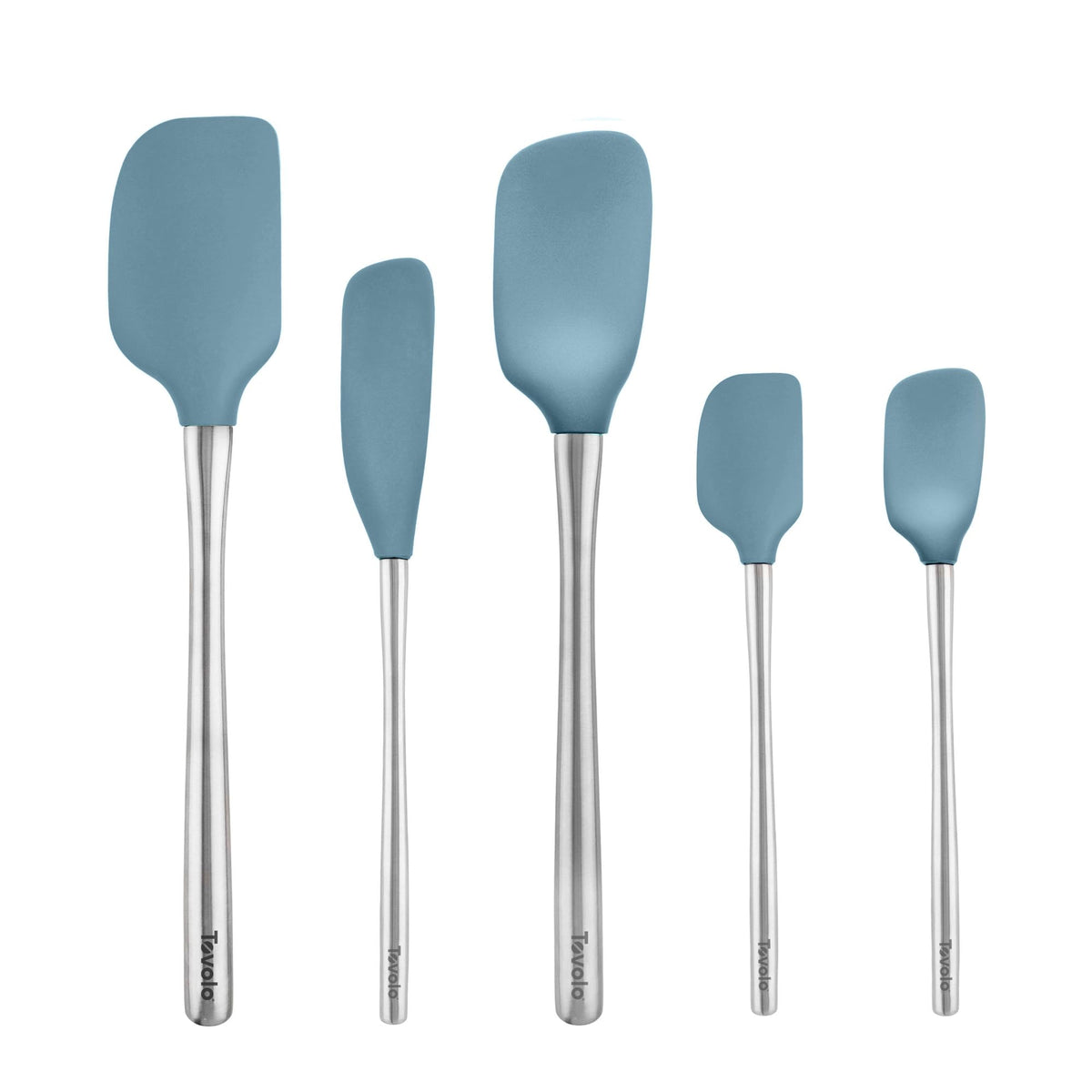 Tovolo Flex Core 5 Piece Silicone Spatula Set Heat Resistant All Silicone Utensils Include Non Stick Spatula Spoonula Jar Scraper, Dishwasher Safe BPA Free Spatulas for Baking Mixing, Cayenne Red